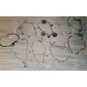𝅺Huge lot 9 ankle bracelets variety beach summer